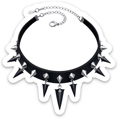  goth spike choker collar sticker