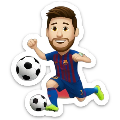 messi scoring a goal sticker