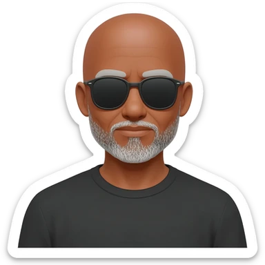 older black man bald with goatee and sunglasses sticker