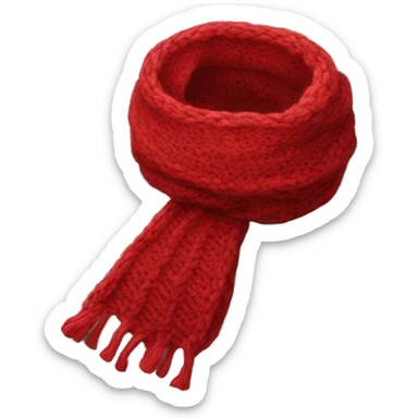 A knitted red scarf  sticker