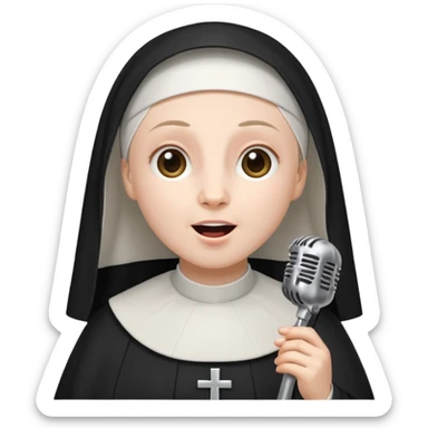 Nun singing sticker