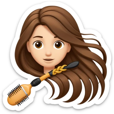 hair brush with hair sticker