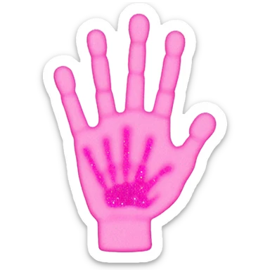 Pink hand xray with glitter  sticker