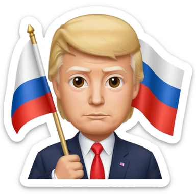Trump with a russian flag sticker