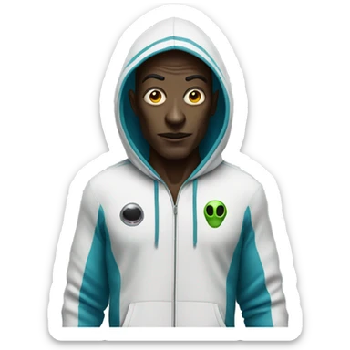 alien with a tracksuit on  sticker