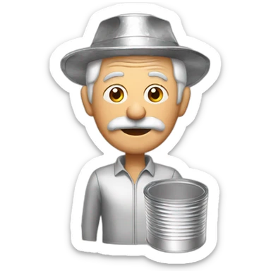 Crazy grandpa in a tin foil hat sticker