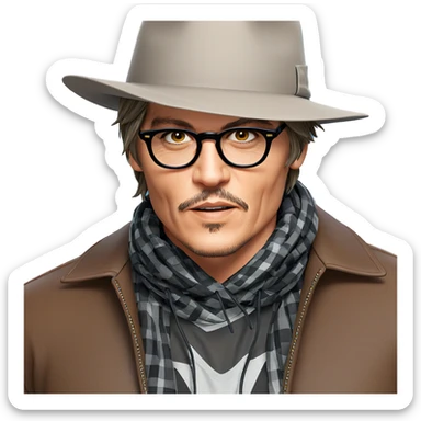 stylish boy in hat sticker