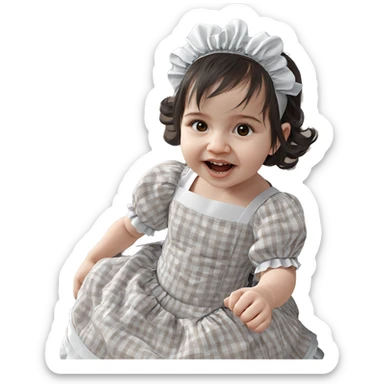 realistic maid crossdressing girl sticker