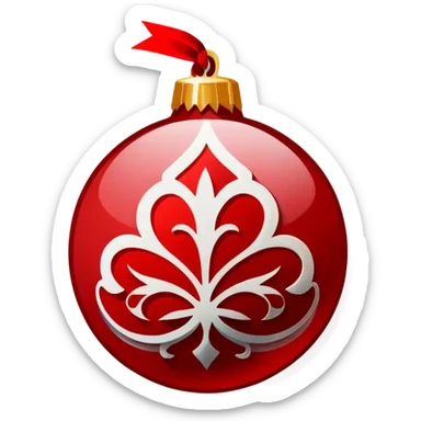 I want a red simple ornament sticker