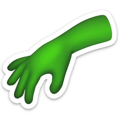 green arm reaching of ground sticker