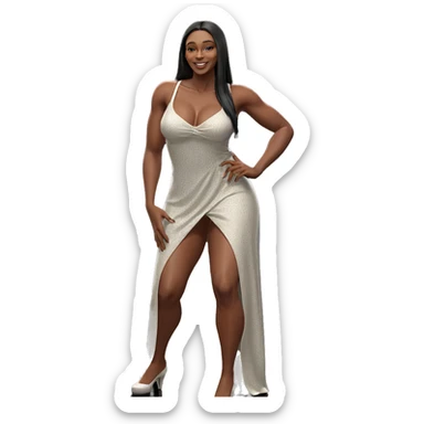 smiling girl in white dress sticker