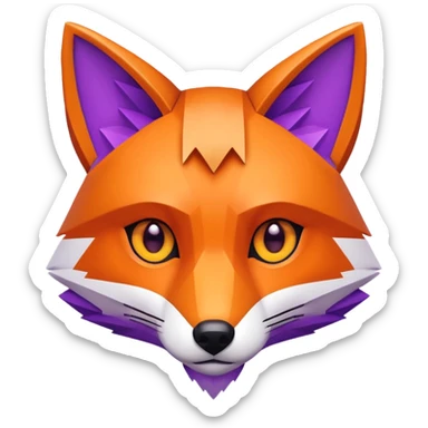 Purple colored blocky fox sticker
