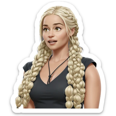 blonde girl with braided hair sticker