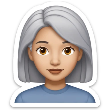 Femme métisse cheveux gris  sticker