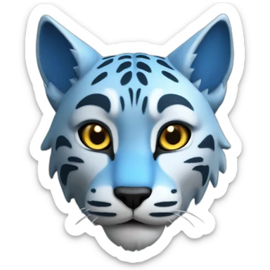 Blue lynx-3D sticker