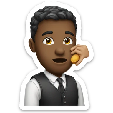 A person sending an air kiss sticker