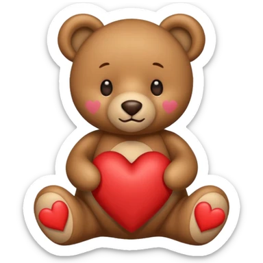 teddy bear with hearts sticker