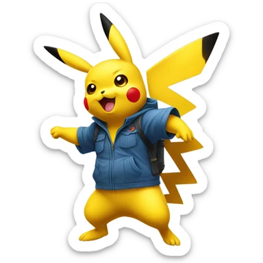 Pikachu usando un ataque sticker