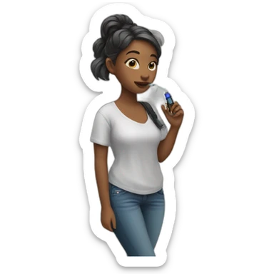 girl with a vape sticker