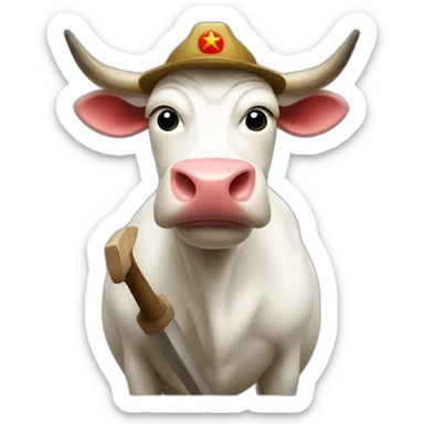 Communist cow with hammer and sickle sticker