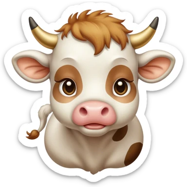 Vintage cherub cow sticker
