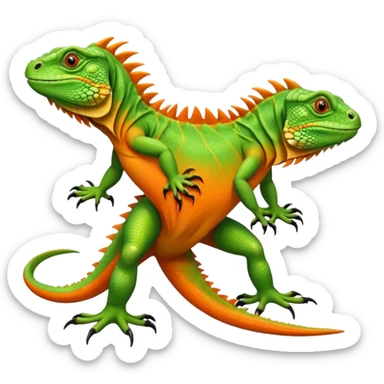Patas de iguana naranja sticker