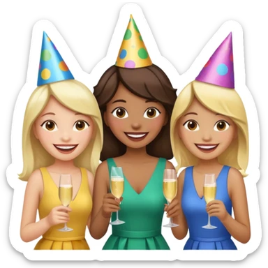 A group of 5 girls sticker