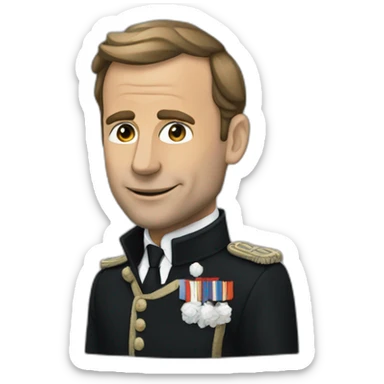 Macron en noir sticker