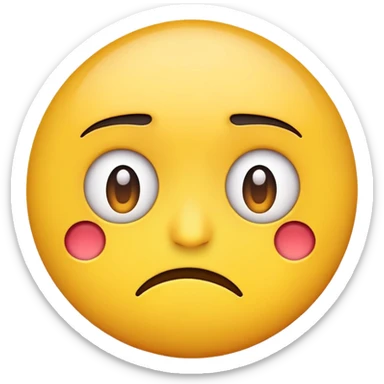 A yellow emoji circle raising its eyebrow looking confused  sticker