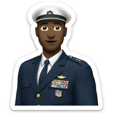 Chill guy meme in navy uniform sticker