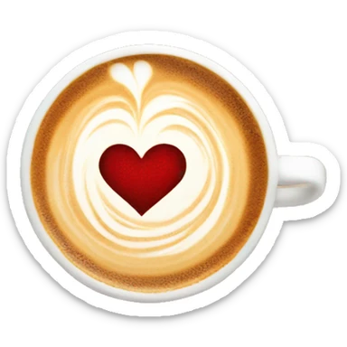 Latte with heart latte art sticker