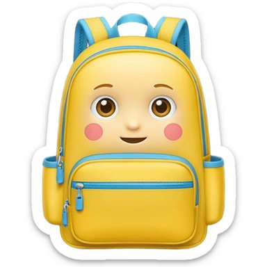 a yellow kid Backpack with zip sticker