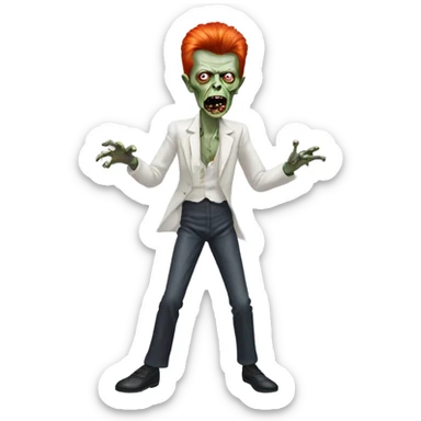 david bowie zombie dancing sticker