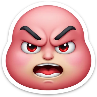 Make a emoji that is angry but deep inside or behind that angry emoji was blushing emoji sticker