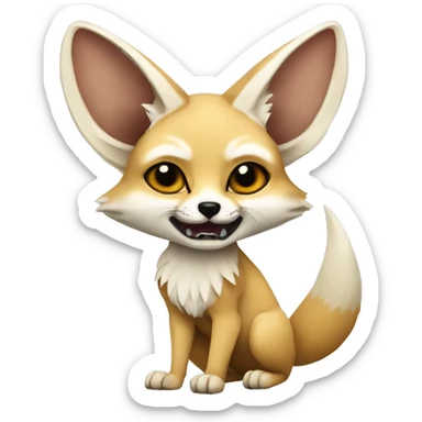 fennec fox with knife sticker