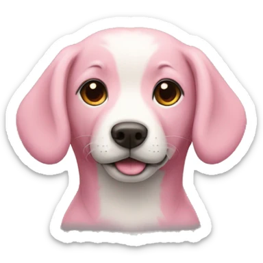 Un chien rose qui conduit sticker