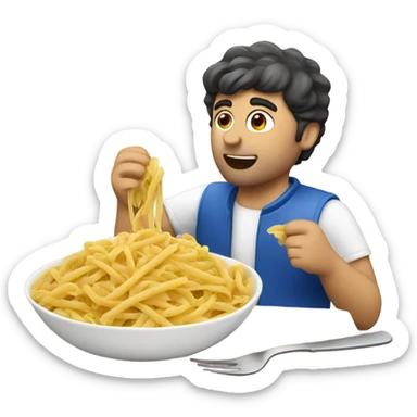 Italian guy eating pasta sticker