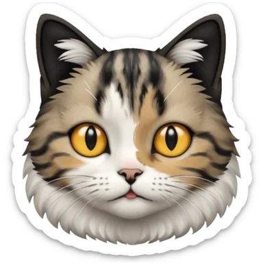 cat black and white short hair sticker