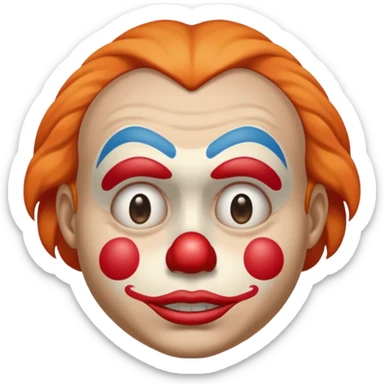Taking off clown emoji face to reveal truly disappointed face emoji sticker