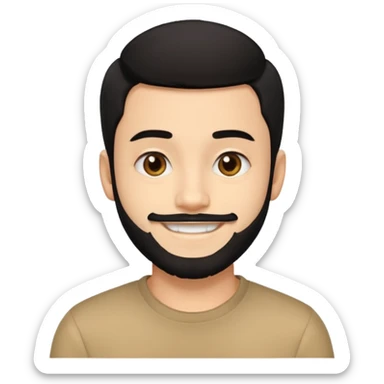 ein junge 20 jahre bisschen bart nur unten wenig und schwarze haare braune augen ein emoji boy  sticker