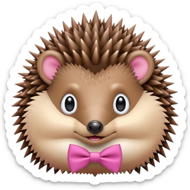 Hegehog with pink bowtie sticker