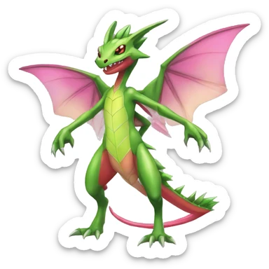 Full body sharp edgy shiny punk colorful Fairy-Flygon-Scyther-grovyle sticker