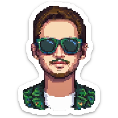 handsome guy with sunglasses sticker