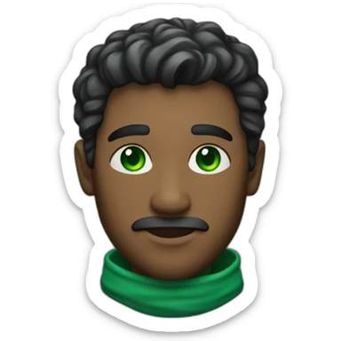 a man, an emerald in his eyes sticker