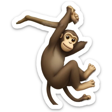A monkey hanging from a tree ranch sticker