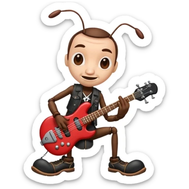 caricatura hormiga vestida de rokera sticker