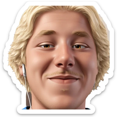 relaxed boy with earphones sticker