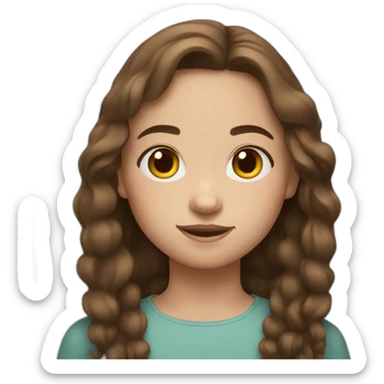 8 year old girl brown hair white skin sticker