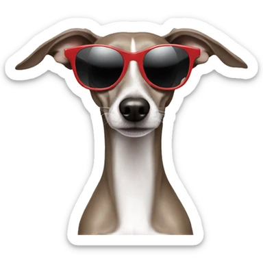 Italian greyhound wearing sunglasses sticker