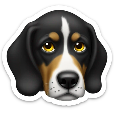 Perro negro con pañoleta amarilla  sticker